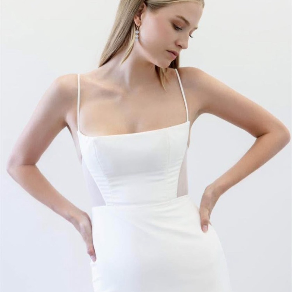 Watters Strapless White Dress